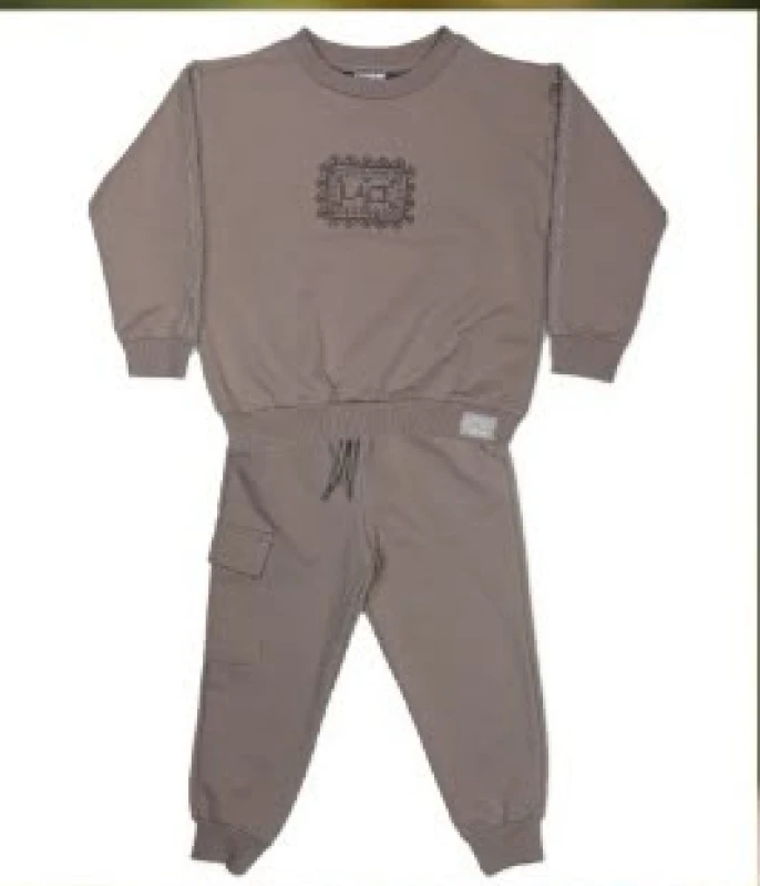 NAZAR 26685 LACE BASKILI İKİİP KIZ TAKIM  3-6