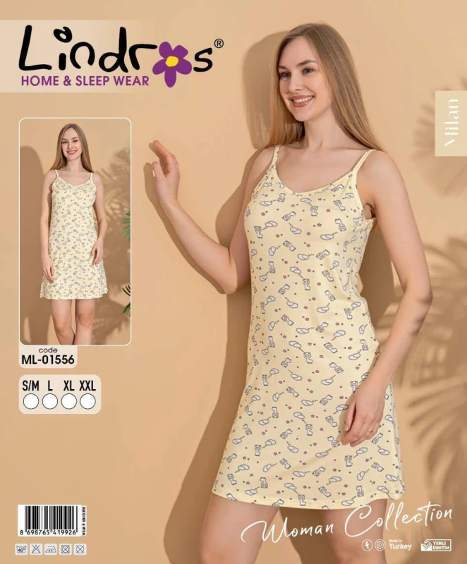 LİNDROS 01556 ELBİSE ACIK SARI 
