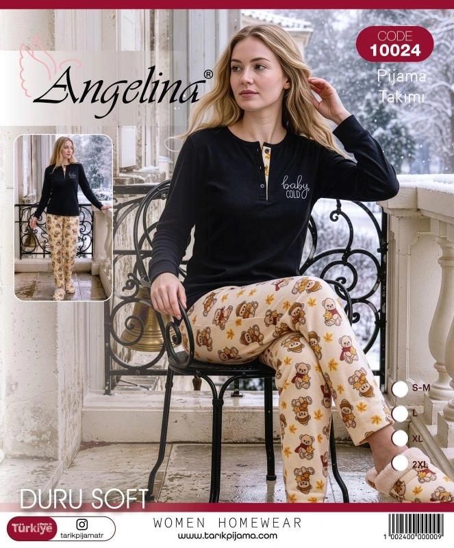 TARIK ANGELİNA 10024 DURU SOFT BAYAN PİJAMA TAKIMI SİYAH S-XXL