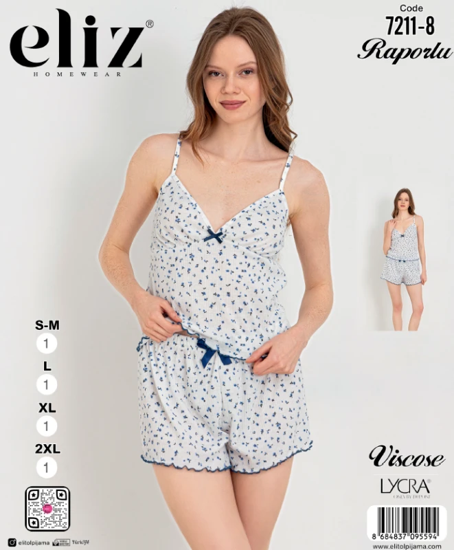 ELİZ 7211-8 İP ASKILI ŞORT TAKIM