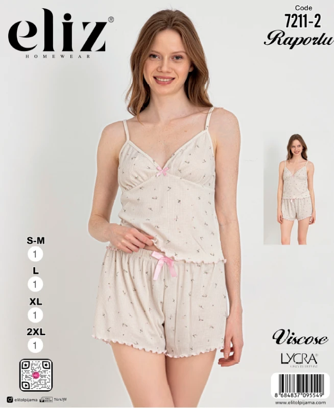 ELİZ 7211-2 İP ASKILI ŞORT TAKIM