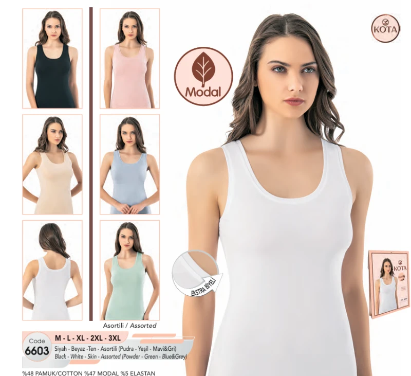 KOTA 6603.2.XL GEN ASK BİYE DETAYLI MODAL ATLET (B