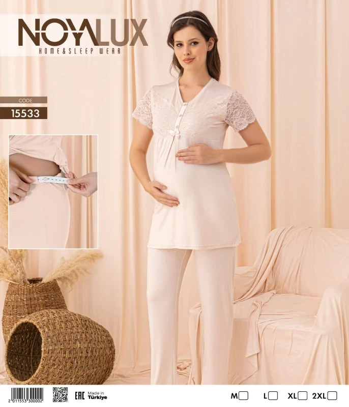 NOYALUX 15533 PİJAMA TAKIMI EKRU
