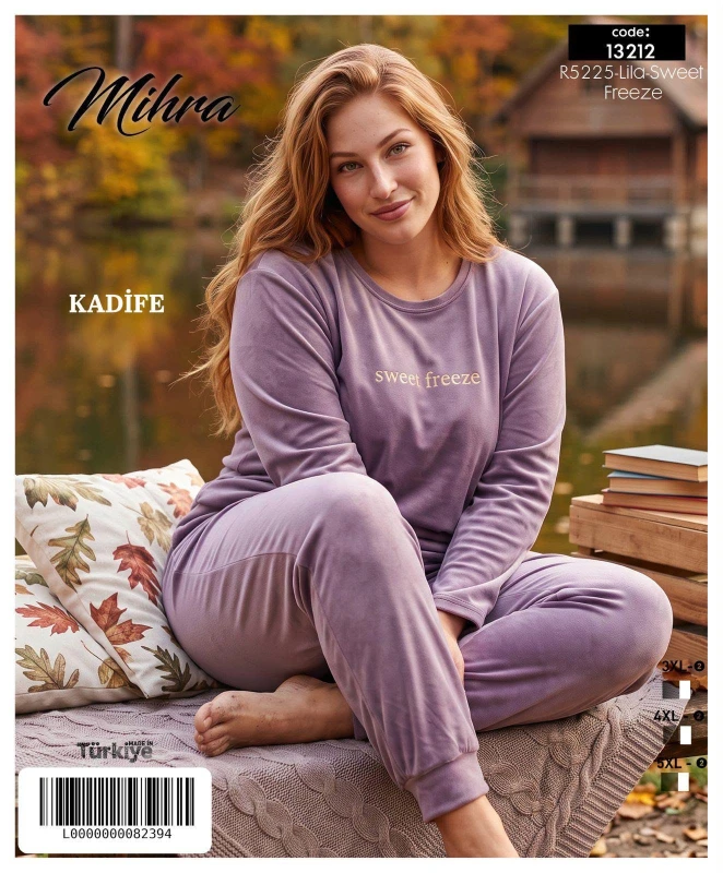 MİHRA 13212 R5225 KADİFE BATTAL PAÇA MANŞETLİ KOL