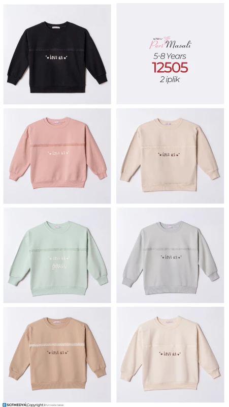 PERİ MASALI 12505 LOST AT İKİ İP KIZ ÇOCUK SWEATSHIRT – 5-8 YAŞ