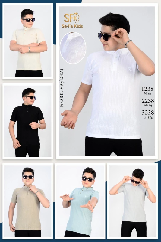 SFK KİDS 2238 JAKAR YAK.GAR.K.KOL TİŞÖRT GRİ 9-12Y