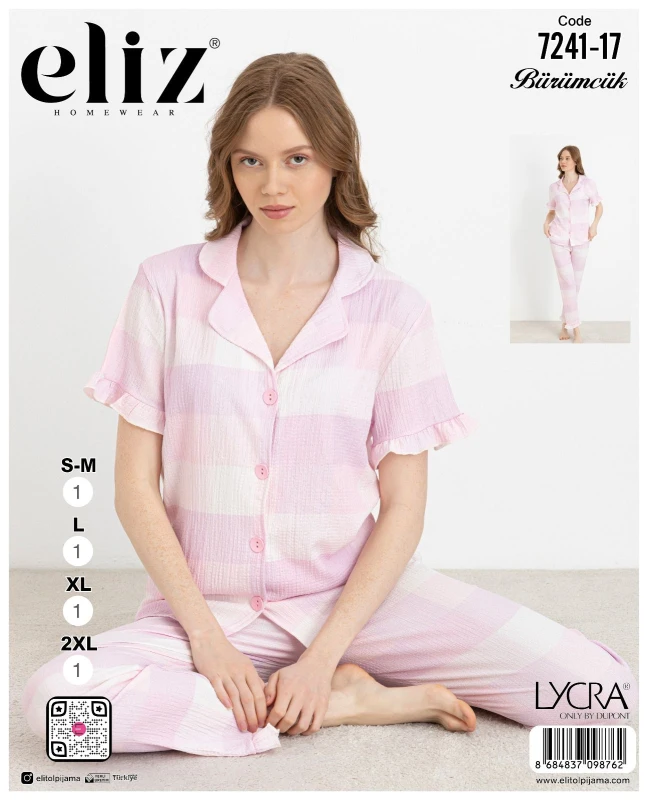 ELİZ 7241-17 BAYAN DÜĞMELİ PİJAMA TAKIM