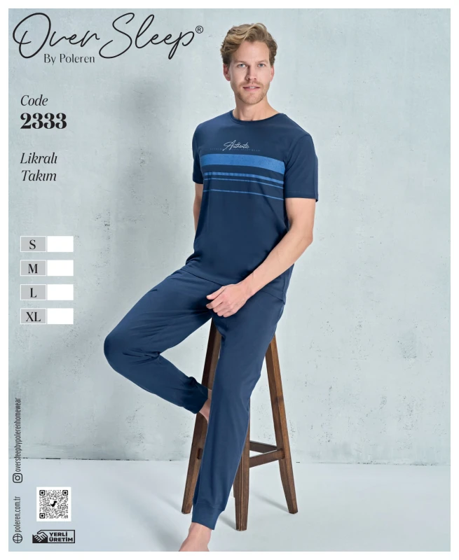 POLEREN 2333 ERKEK PİJAMA TAKIM LACİVERT