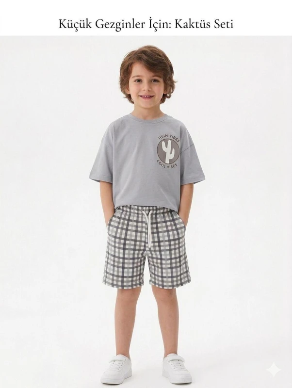 MAHLA KİDS 20111 COOL VIBES BASKILI ŞORTLU TAKIM G