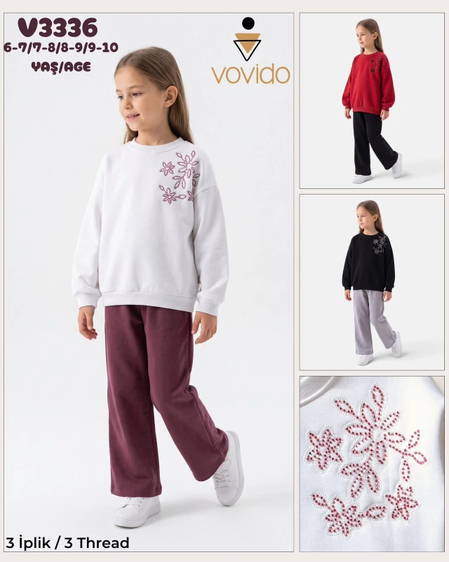 VOVIDO 3336 BÜYÜK YAŞ BONCUKLU KIZ ÇOCUK TAKIMI – 6-10 YAŞ