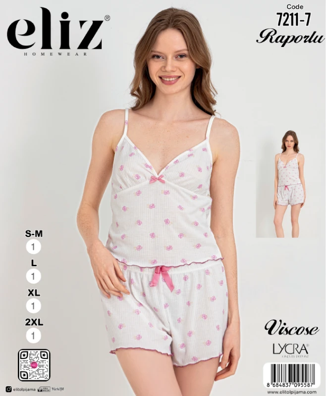 ELİZ 7211-7 İP ASKILI ŞORT TAKIM