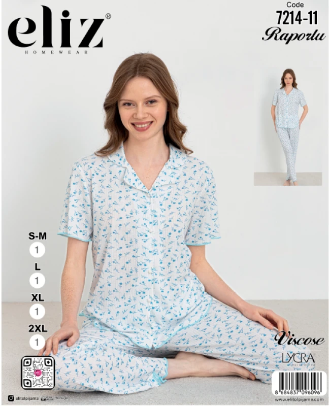 ELİZ 7214-11 DÜĞMELİ PİJAMA TAKIMI