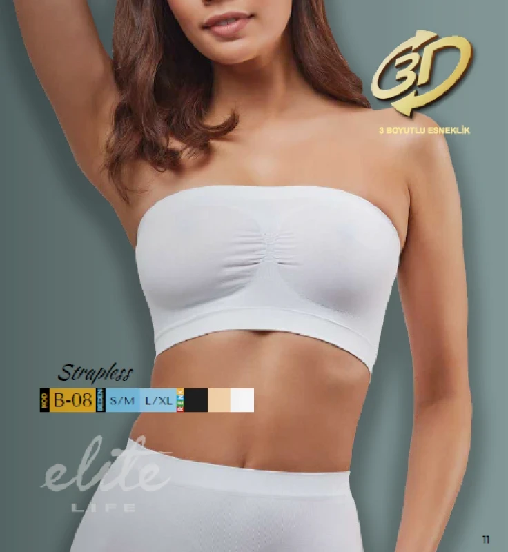 ELİTE LİFE 860 B-08 DİKİŞSİZ STRAPLEZ BÜSTİYER