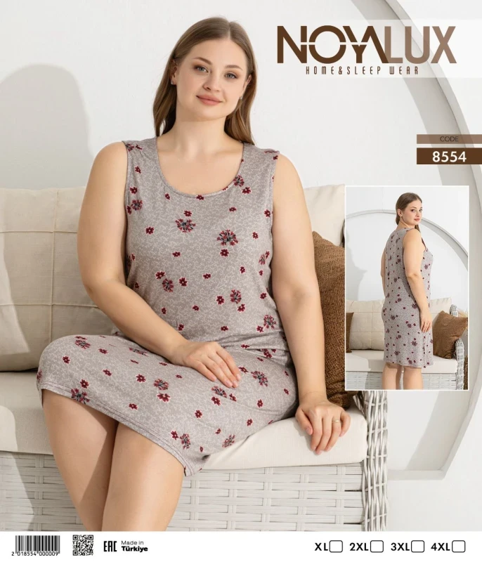 NOYA 8554 GENİŞ ASKILI KADIN GECELİK VİZON