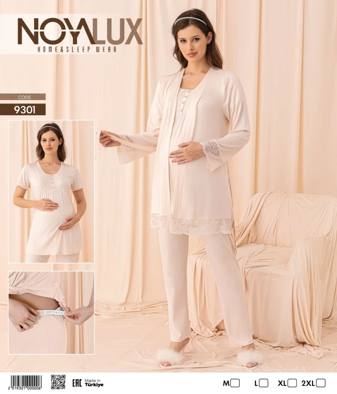NOYALUX 9301 MATERNITY PAJAMA SET ECRU
