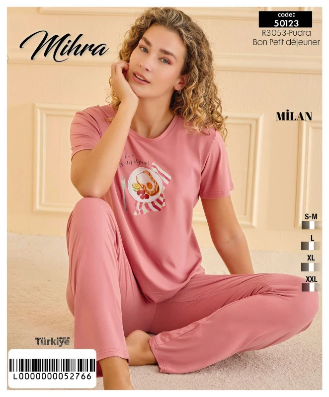 MİHRA 50123 R3053 Milan Baskılı Besic Pudra-Bon pe