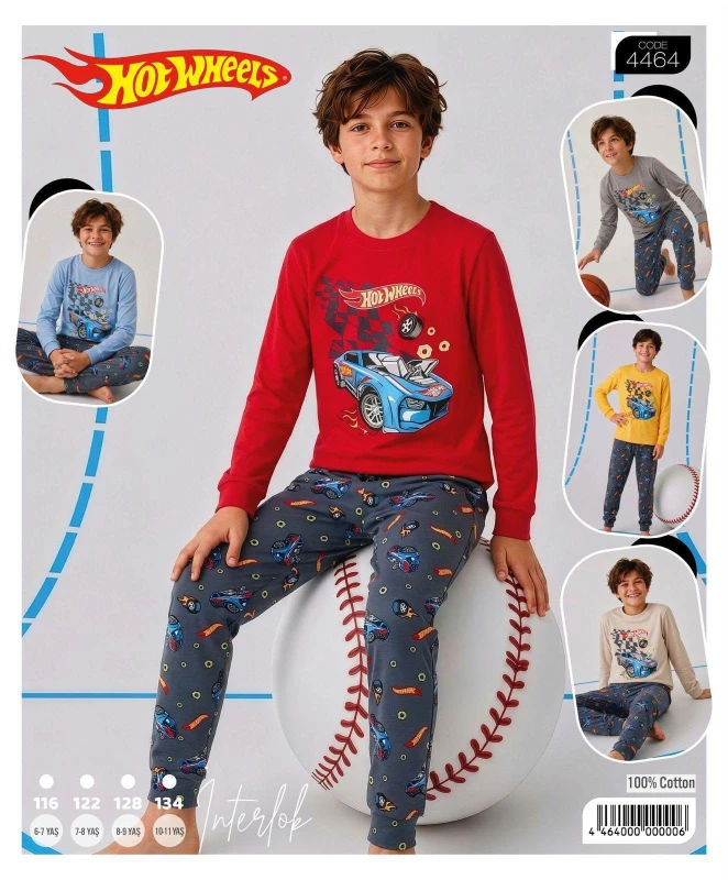 TARIK HOT WHEELS 4464 ERKEK GARSON İNTERLOK PİJAMA TAKIMI TAŞ 6-11 YAŞ