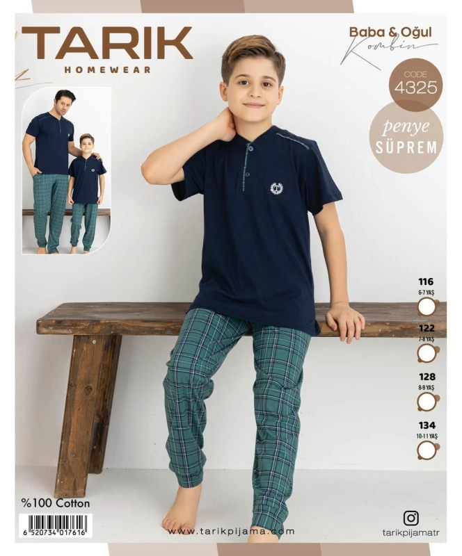 TARIK 4325 YEŞİL EKOSE KISA KOL YEŞİL 11-16 YAŞ