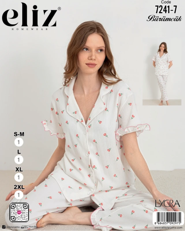 ELİZ 7241-7 WOMEN'S BUTTONED PAJAMA SET
