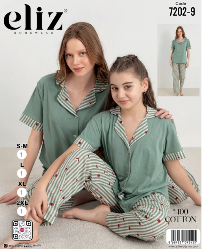 ELİZ 7202-9 BAYAN DÜĞMELİ PİJAMA TAKIM