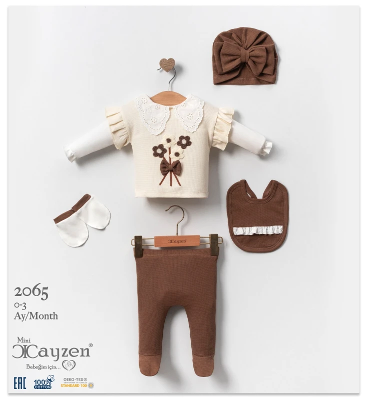 CAYZEN 2065 YAKASİ DANTELLİ KAHVE