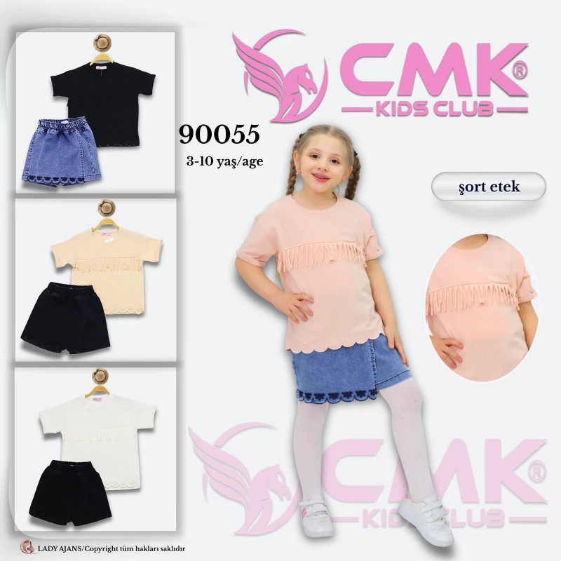 CMK 90055 KIZ TAKIM SİYAH 3-10 YAŞ