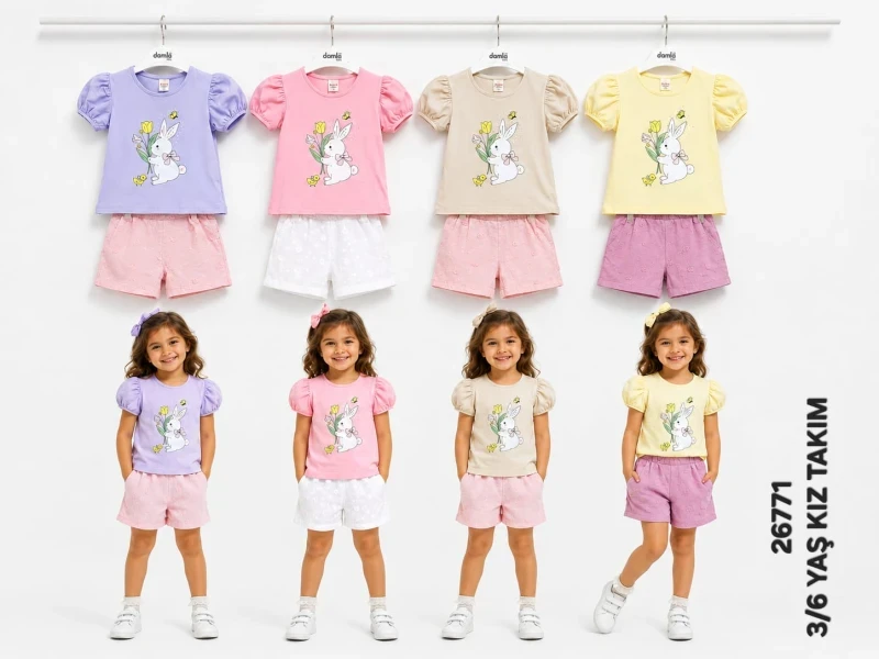 DAMLA 26771 TAVŞAN KIZ ÇOCUK TAKIM 3-6 YAŞ