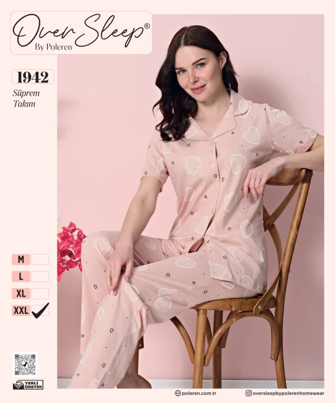 POLEREN 1942 BAYAN PİJAMA TAKIMI