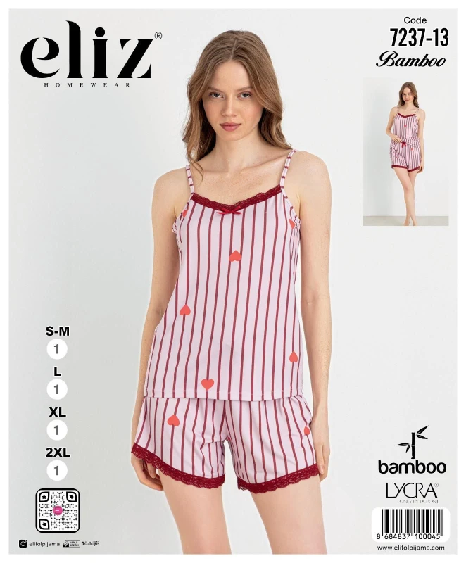 ELİZ 7237-13 İP ASKILI ŞORT TAKIM