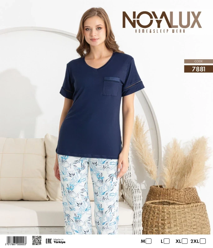 NOYA 7881 CEPLİ KADIN PİJAMA TAKIMI
