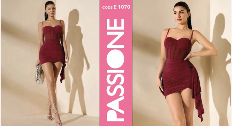 PASSIONE E1070 FANTASY NIGHT ПЛАТЬЕ Бордовый Красный