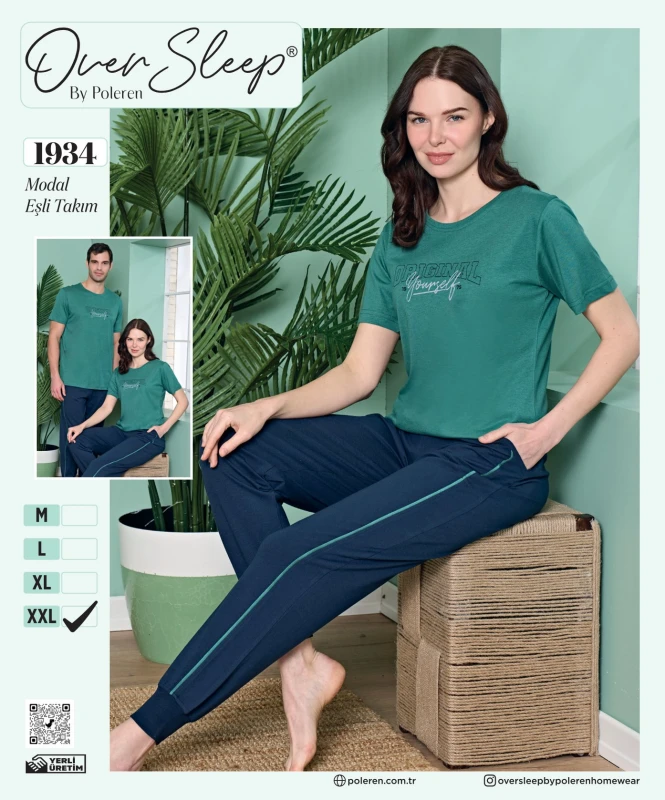 POLEREN 1934 BAYAN EŞLİ PİJAMA TAKIM 
