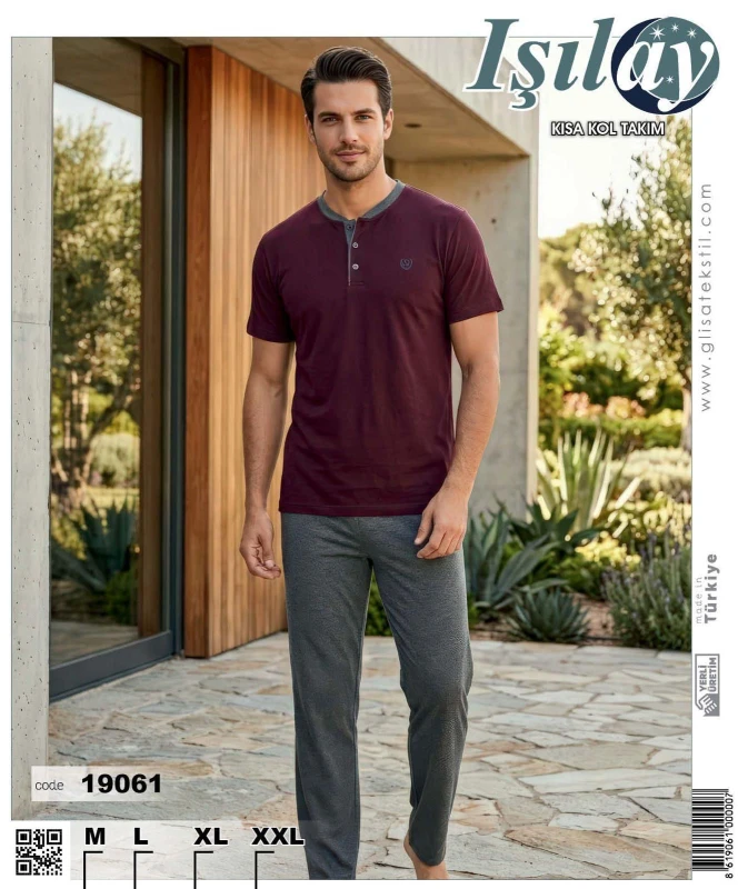 IŞILAY 19061 KISA KOL TAKIM GRİ M-XXL