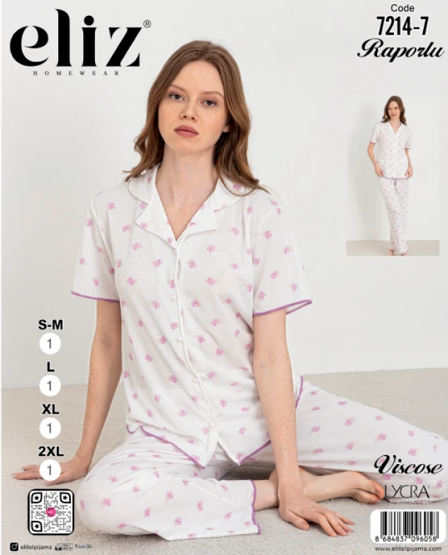 ELİZ 7214-7 BUTTONED PAJAMA SET