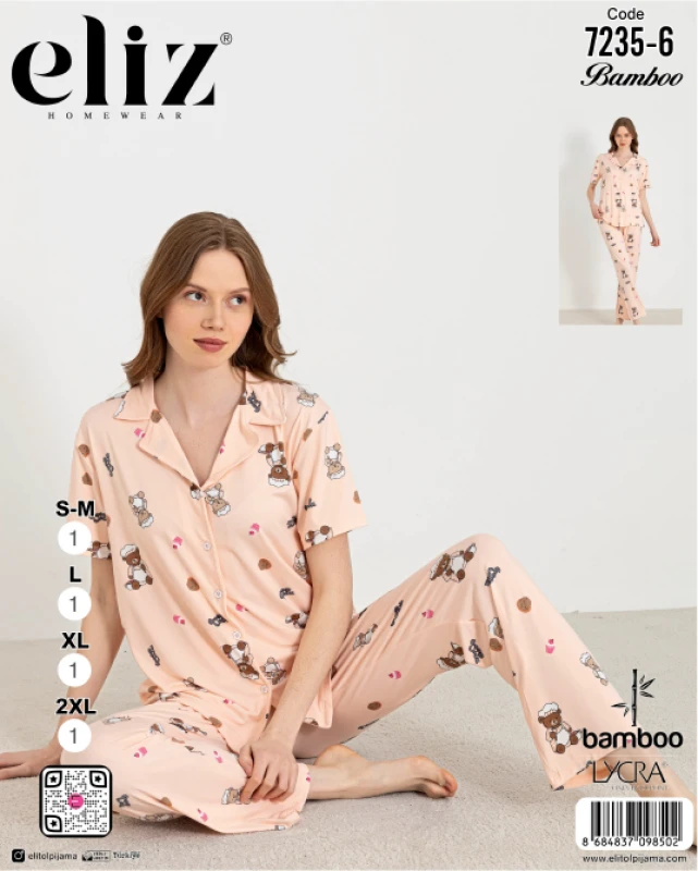 ELİZ 7235-6 DÜĞMELİ PİJAMA TAKIMI
