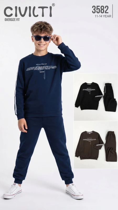 CIVILTI 3582 TANJİN BASKILI ERKEK ÇOCUK TAKIMI – 11-14 YAŞ