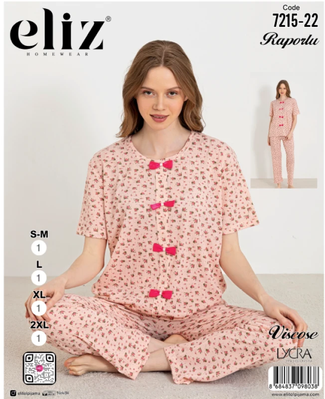 ELİZ 7215-22 BOWTIE PAJAMA SET