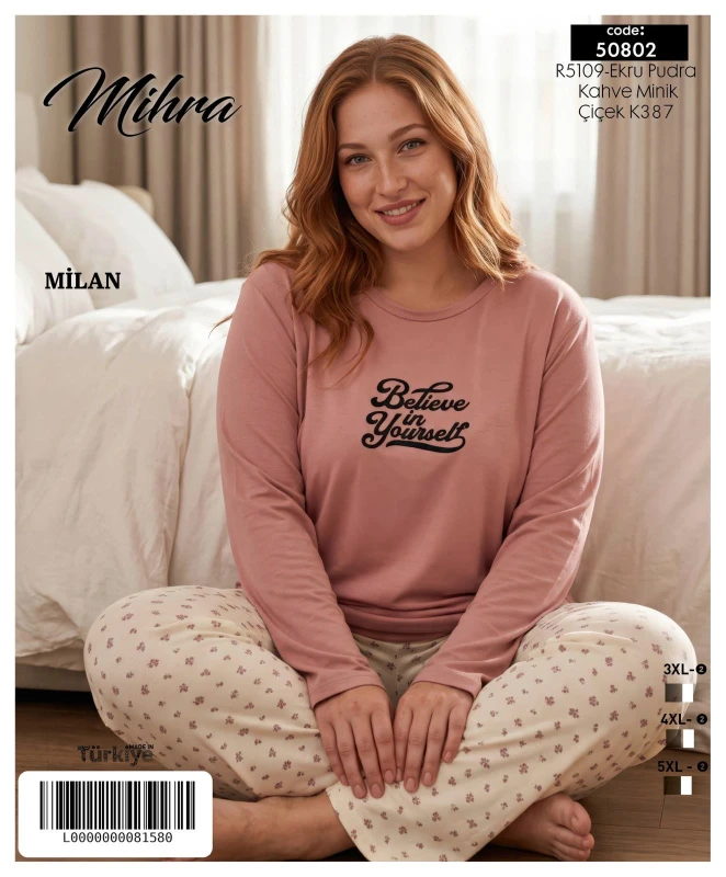 MİHRA 50802 R5109 MİLAN BASIC BATTAL PİJAMA TAKIMI