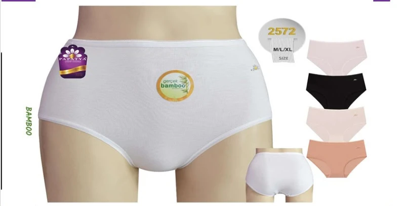 PAPATYA 2572-BIG BIKINI YUKSEK BEL BAMBOO LOGOLU S