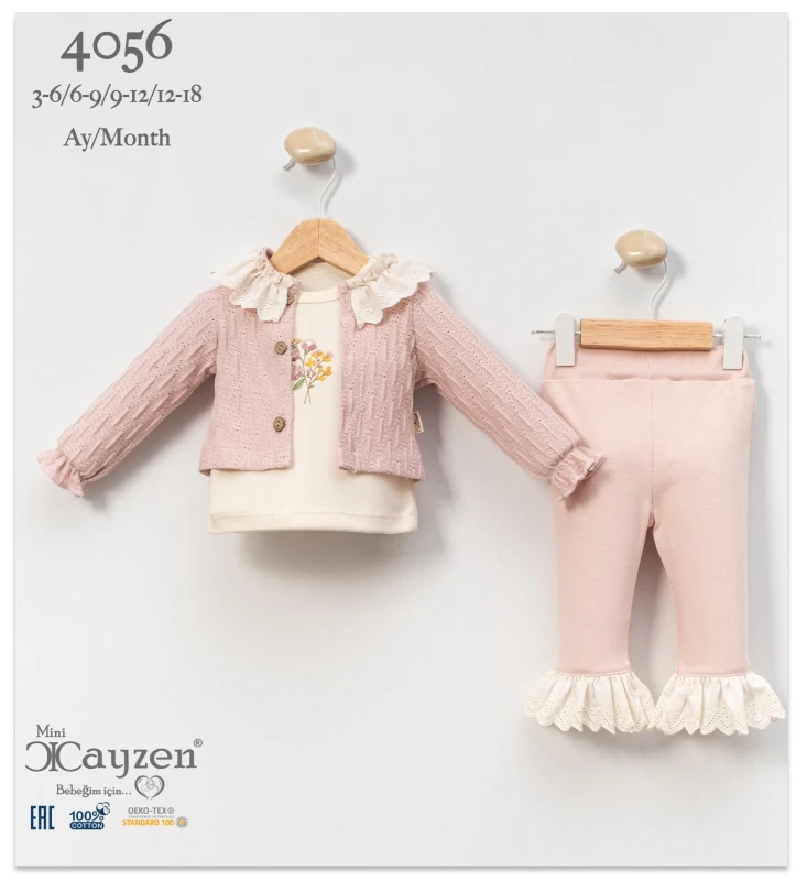 CAYZEN 4056 TRİKO 3 LÜ TAKIM PEMBE