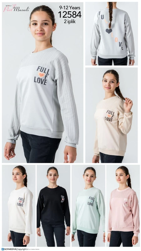 PERİ MASALI 12584 FULL OF LOVE İKİ İP KIZ ÇOCUK SWEATSHIRT – 13-16 YAŞ
