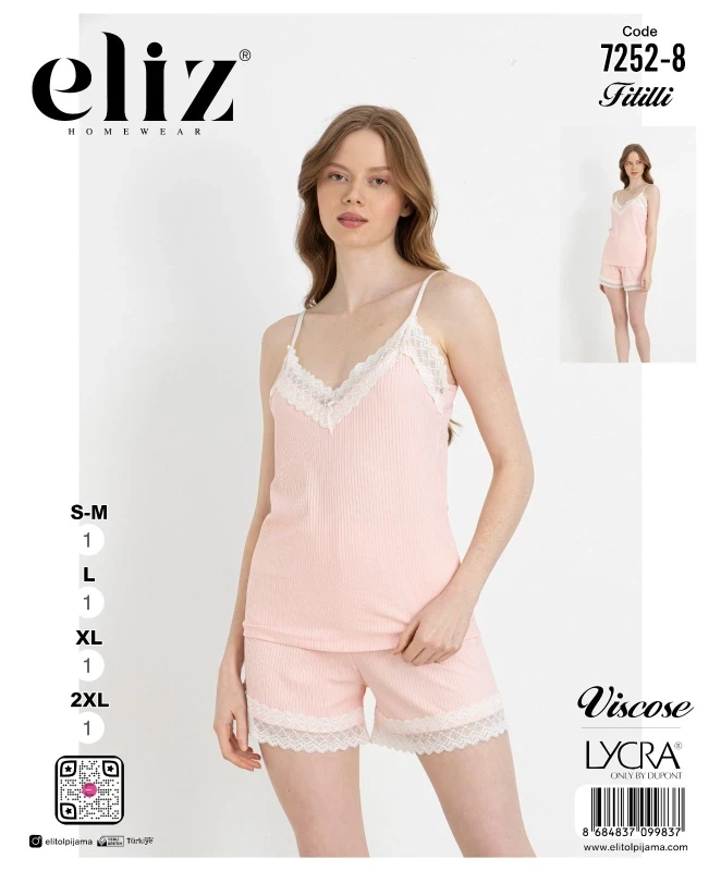 ELITOL 7252-8 ROPE STRAPPED SHORTS SET POWDER