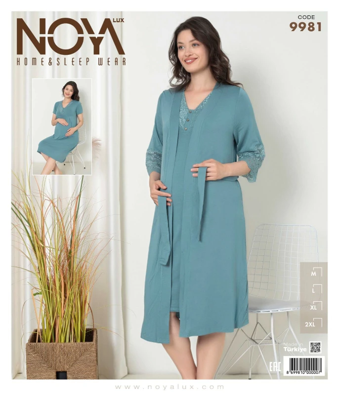 NOYALUX 9981 MATERNITY ROBE GREEN
