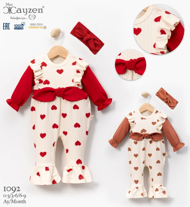 CAYZEN 1092 BÜYÜK KALPLİ BEBEK TULUMU 3-9 AY