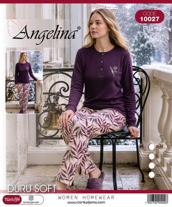 TARIK ANGELİNA 10027 DURU SOFT BAYAN PİJAMA TAKIMI MÜRDÜM S-XXL