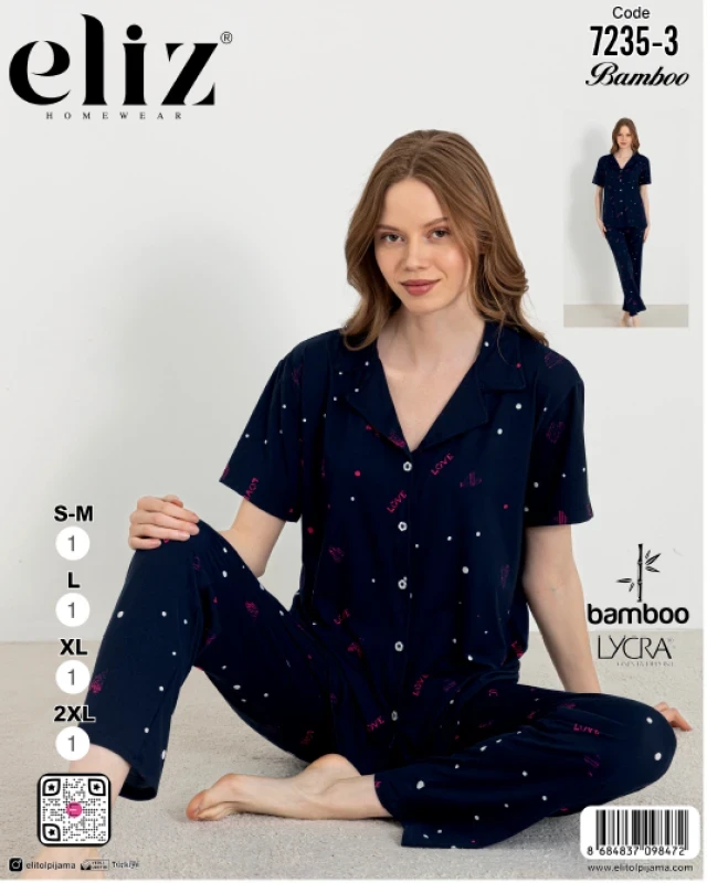 ELİZ 7235-3 DÜĞMELİ PİJAMA TAKIMI
