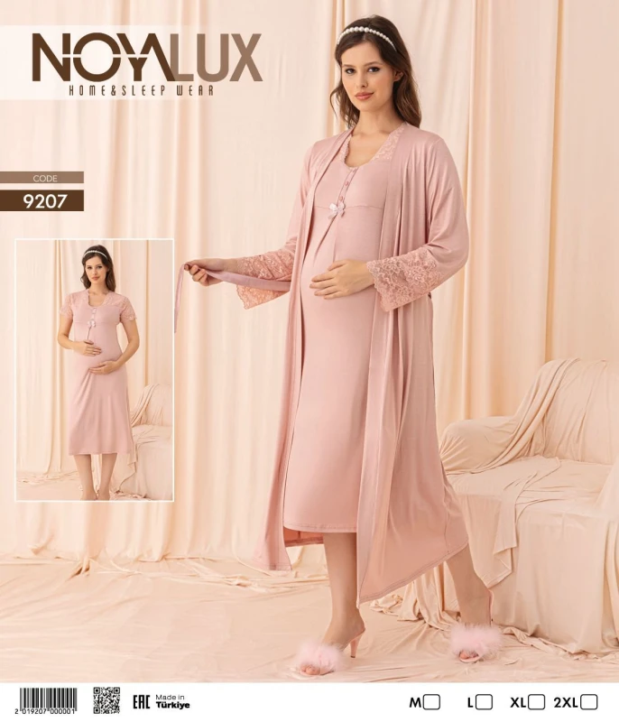NOYA 9207 2'Lİ PUDRA HAMİLE PİJAMA TAKIM 