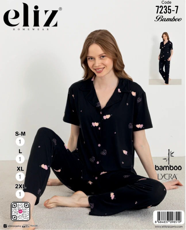 ELİZ 7235-7 BUTTONED PAJAMA SET