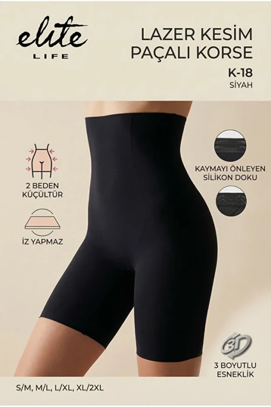 ELİTE LİFE 882 K-18 DİKİŞSİZ LAZER KESİM PAÇALI KADIN KORSE