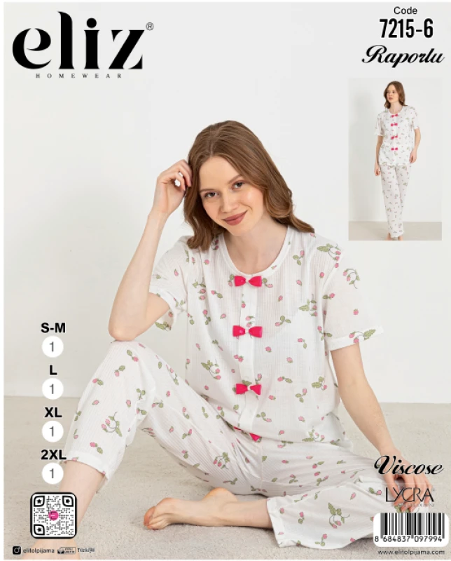 ELİZ 7215-6 PAPYONLU PİJAMA TAKIMI
